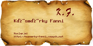 Késmárky Fanni névjegykártya