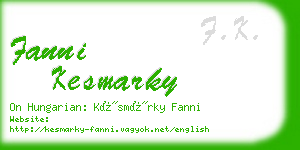 fanni kesmarky business card